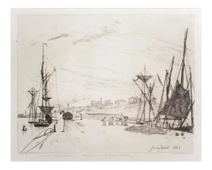 Vue du Port au Chemin de Fer à Honfleur 1866