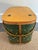 Mid 20th Century Hawkeye Green and Tan Woven Picnic Hamper by Burlington Basket Co. For Sale - Image 11 of 13