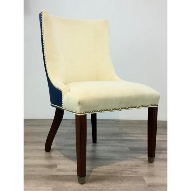 Wood Lillian August Transitional Ivory and Blue Thayer Dining Chair/Desk Chair U101-D1 For Sale - Image 7 of 7