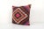 Mid-Century Modern Square Red Wool Kilim Cushion Cover For Sale - Image 3 of 3