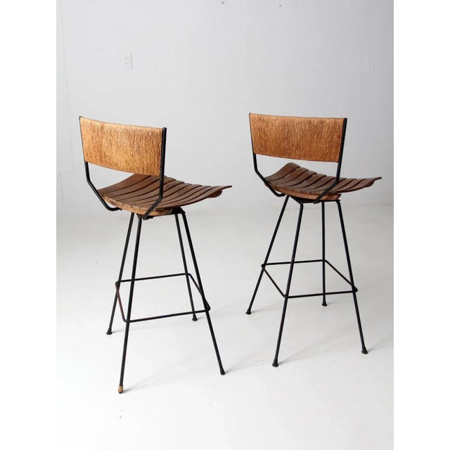 Mid-Century Stools Pair For Sale - Image 10 of 11