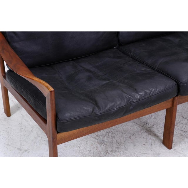 Mid-Century Leather and Teak Sofa by Illum Wikkelsø for Niels Eilersen / Musterring, 1960s For Sale - Image 15 of 18