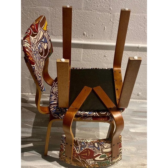 1940s Joe Atkinson Chairs for Thonet, Pablo Picasso LTD Edition Fabric 1940s (Pair) For Sale - Image 5 of 13