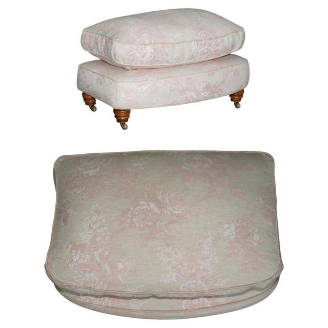 Serpentine Front Feather Filled Cushion Top Ottoman, 2010 For Sale - Image 16 of 16