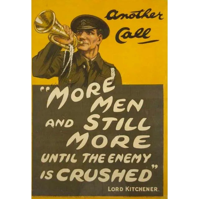 Presented is a WWI British recruitment poster, published in London, 1914 by the Parliamentary Recruiting Committee. The...