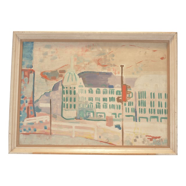 Oil Painting, Cityscape: Spandau, 1960s For Sale