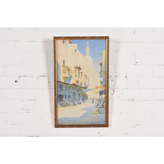 Original Signed Giovanni Geleng Abstract Cityscape Framed Watercolor Painting For Sale - Image 12 of 12