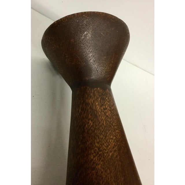 1950s Boho Chic Solid Wood Candle Holders - a Pair For Sale - Image 10 of 13