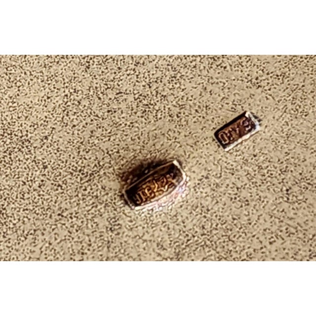 Beautiful enamel on curved 916 silver dish or plate with a permanent hanger on the back. The enamel is applied with raised...