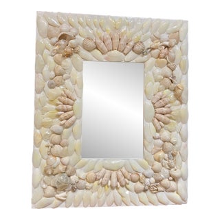Very Chic and Beautiful Seashell Mirror 19" X 23" For Sale