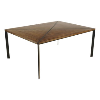 Vintage Modern 42.25 In. Rosewood Steel Coffee Table For Sale