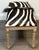 Wood Maison Jansen Neoclassical Zebra Hide Bench, Estate of John Loring, France 1970s For Sale - Image 7 of 11