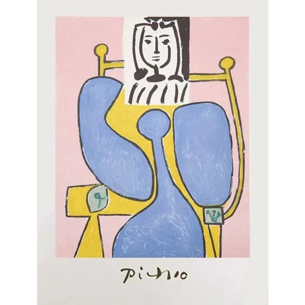 Femme Assise a la Robe Bleue Pablo Picasso Year: of Original: 1949 | Year Printed: 1979-1982 Medium: Lithograph Edition:...