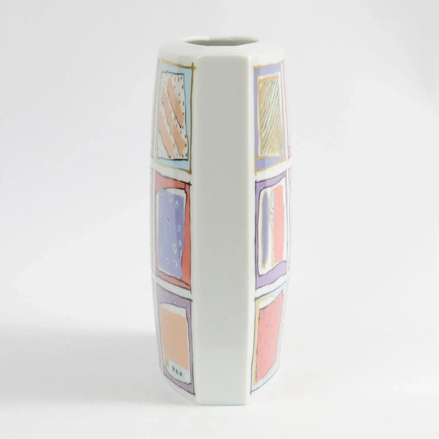 German Postmodern Porcelain Vase by Dorothy Hafner for Rosenthal, 1980s, in Flawless conditions. Designed 1980 to 1989...