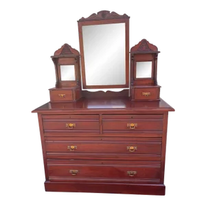 Early 1900's Victorian Eastlake Mahogany Ladies Dresser Vanity