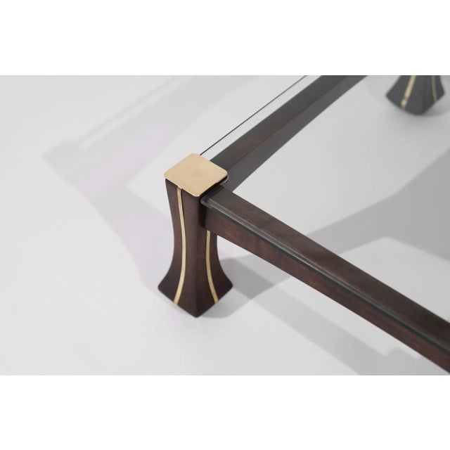 Luciano Frigerio Mahogany and Brass "Ussaro" Coffee Table, C. 1970s For Sale - Image 11 of 11