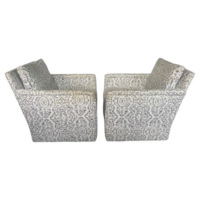 Gray Lee Industries Modern Swivel Lounge Chairs For Sale - Image 8 of 14