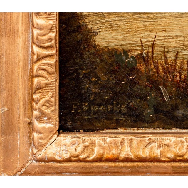 American A. Sparks River Scene With Dock Oil on Canvas For Sale - Image 3 of 5