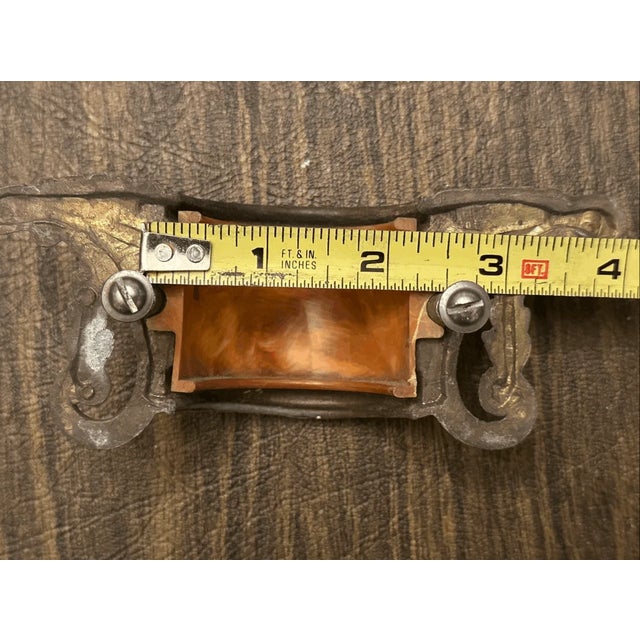 Rare Vintage Art Deco Style Brass & Carnival Celluloid Glass Drawer Pull For Sale - Image 4 of 5