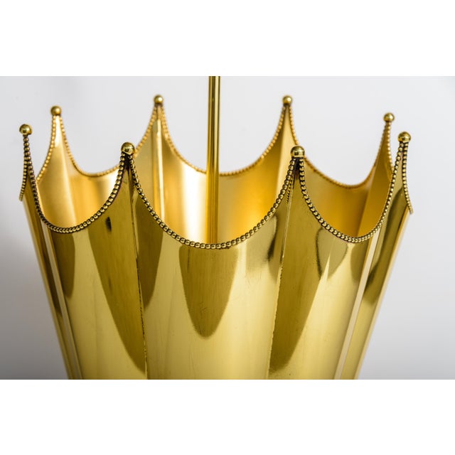 Hollywood Regency Polished Brass Umbrella-Shaped Stand For Sale - Image 4 of 6