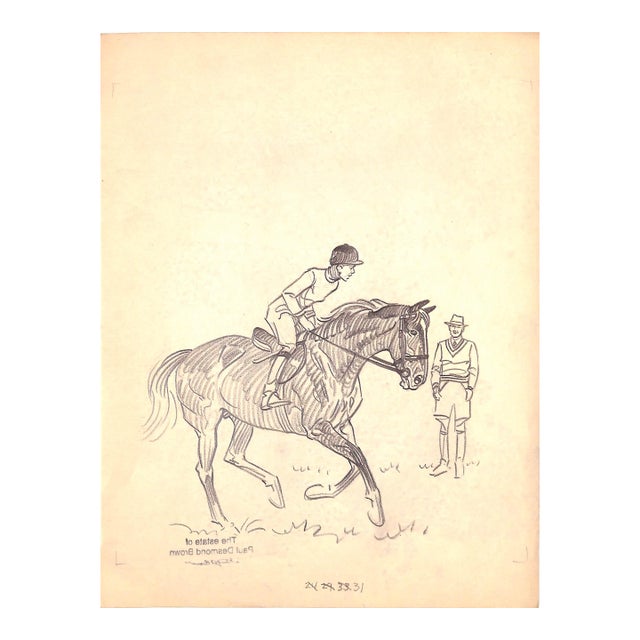 Original 1944 Pencil Drawing From Hi, Guy! The Cinderella Horse by Paul Brown 37 For Sale