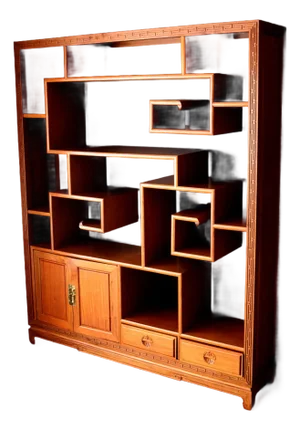 Mid-20th Century Chinese Wall Unit Display Cabinet