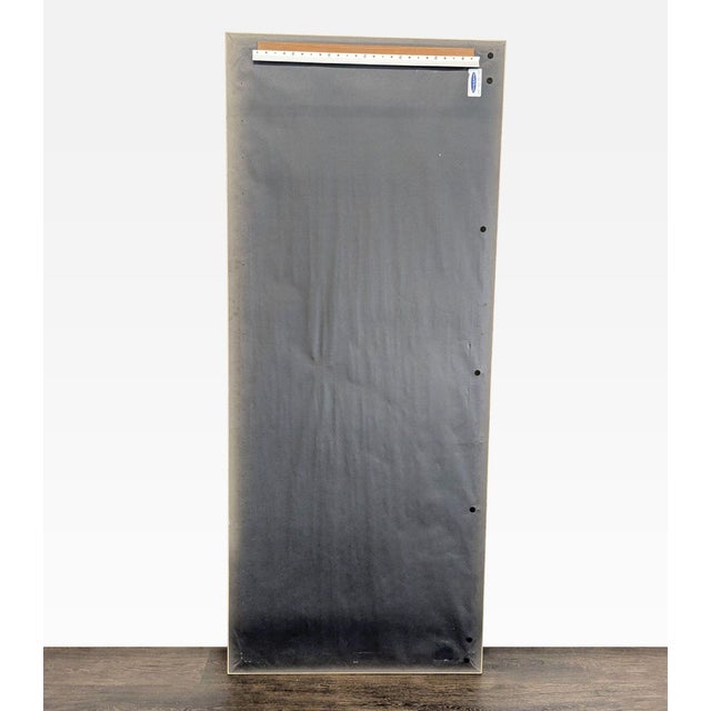 Floor Mirror with gold frame. Dimensions (in): 32W x 2D x 76H.