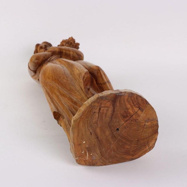 Antique Sculpture in Olive Wood For Sale - Image 10 of 11