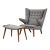 1960s Hans J. Wegner Grey Papa Bear Chair and Ottoman For Sale
