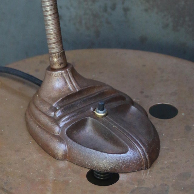 Art Deco Brown Goose Neck Table Desk Light For Sale - Image 5 of 8