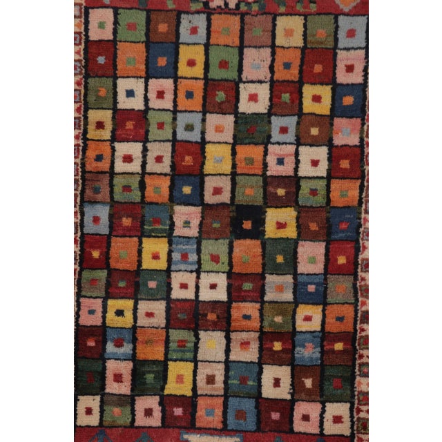 Tribal Vintage Gabbeh Floral Urn & Mosaic Extra-Long Runner by Rug & Kilim, Afghanistan, 1950-1959 For Sale - Image 3 of 10