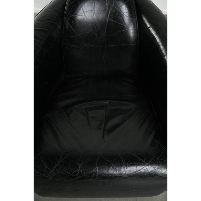1990s Black Cowhide Aviator Armchairs, Set of 2 For Sale - Image 5 of 14