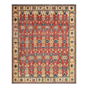 Kazak Rug 12'11'' X 15'7'' Red Wool Tribal Hand-Knotted Oriental Carpet