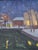 This atmospheric mid-century Oil painting by Evert Lambertz depicts an urban scene at night, with a still pond in the...