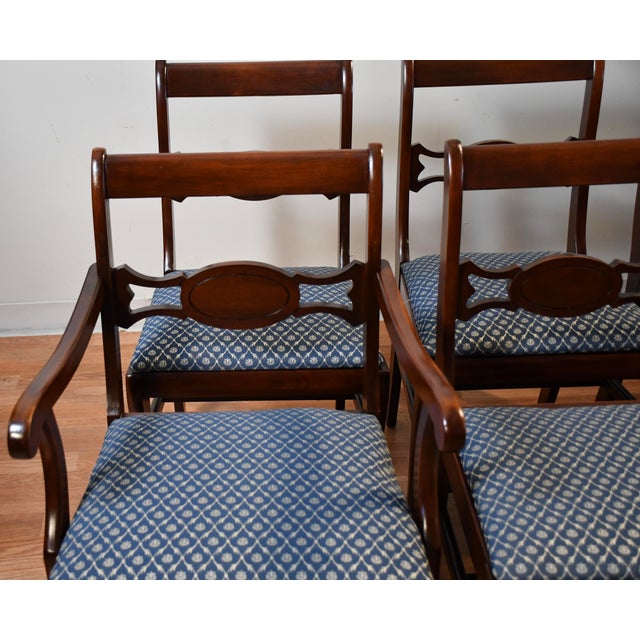 1950 English Regency Style Mahogany Set of Six Dining-Room Chairs 2 Arm & 4 Side For Sale - Image 4 of 14