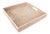 Artifacts Rattan Square Serving Tray with Cutout Handles in White Wash - 16" For Sale
