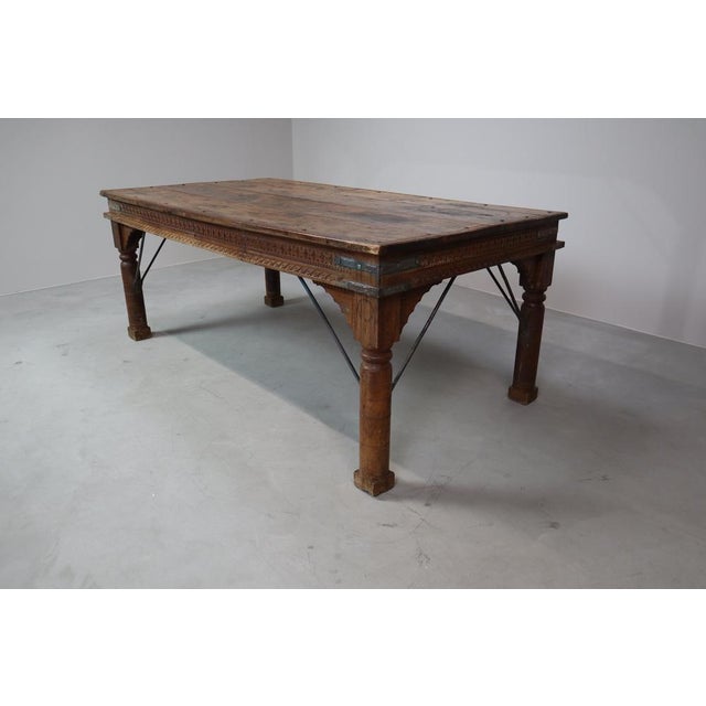 Indonesian Hand-Carved Teak Dining Table For Sale - Image 16 of 18