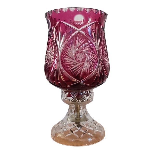 Vintage Cut Crystal Table Lamp, 1960s For Sale