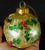 Figurative Medium Fancy Gold Foil Shimmer Red & Green Mistletoe Hand Painted Glass Christmas Tree Ornaments - Set of 2 For Sale - Image 3 of 4