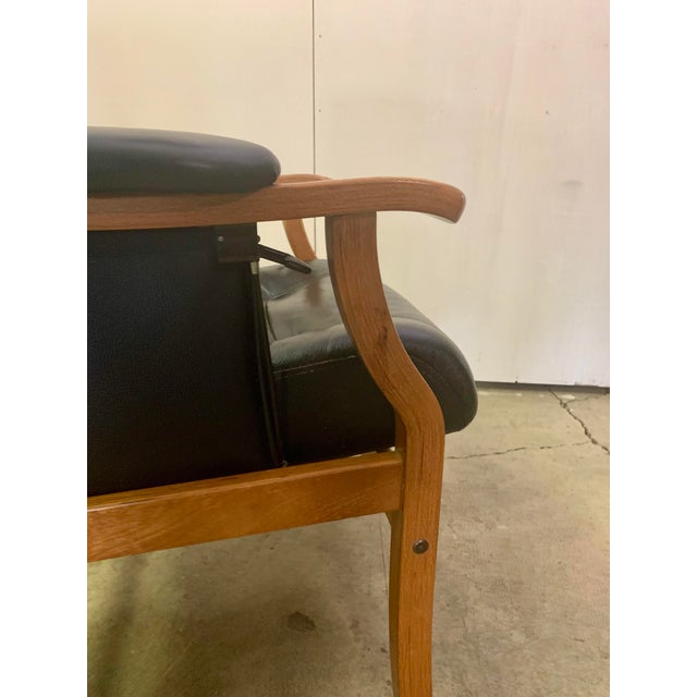 Animal Skin Leather Reclining Armchair, Sweden For Sale - Image 7 of 14
