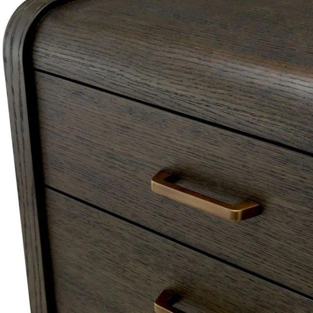 Brown Mocha Oak Veneer Nightstands, Set of 2 For Sale - Image 8 of 9