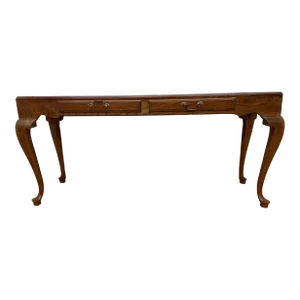 Vintage Drexel Chatham Oaks Collection Chippendale Style Oak Console Table Desk