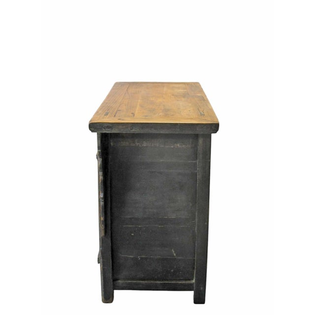 17th Century Antique Naturally Distressed & Aged Elm Altar Cabinet For Sale - Image 5 of 9