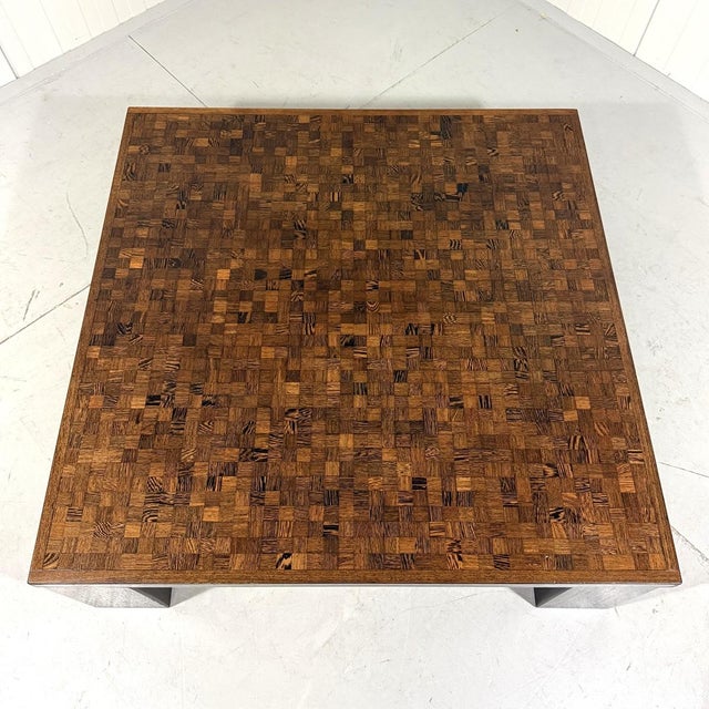 1970s Wenge End-Grain Mosaic Coffee Table by Rolf Middelboe & Gorm Lindum for Tranekær Furniture, Denmark, 1970s For Sale - Image 5 of 17