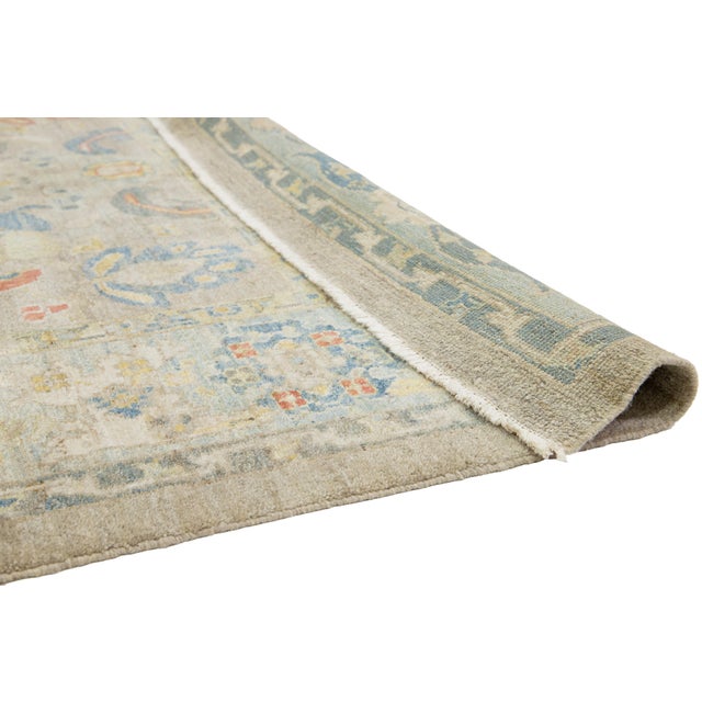 Apadana's Modern Beige Sultanabad Wool Rug With Allover Design For Sale - Image 4 of 10