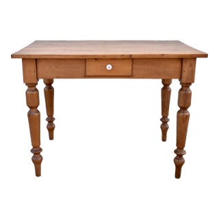 Pine and Beech Turned Leg Writing Table For Sale