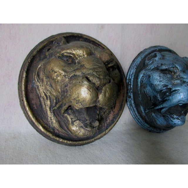 Antique 19thC Carved Architectural Lion Medallions, Gothic Plaques For Sale - Image 6 of 16