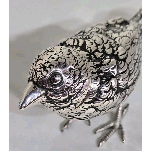 Antique Early 20th Century Continental Silver Bird Model For Sale - Image 14 of 17