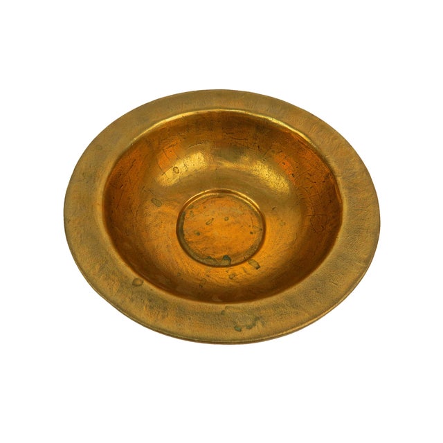 Mid-Century Modern Vintage Gold Metal Bowl From Scandia Present For Sale - Image 3 of 10