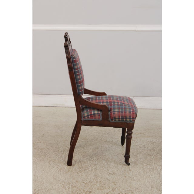 Pair of Antique Victorian Carved Side Chairs For Sale In Philadelphia - Image 6 of 17